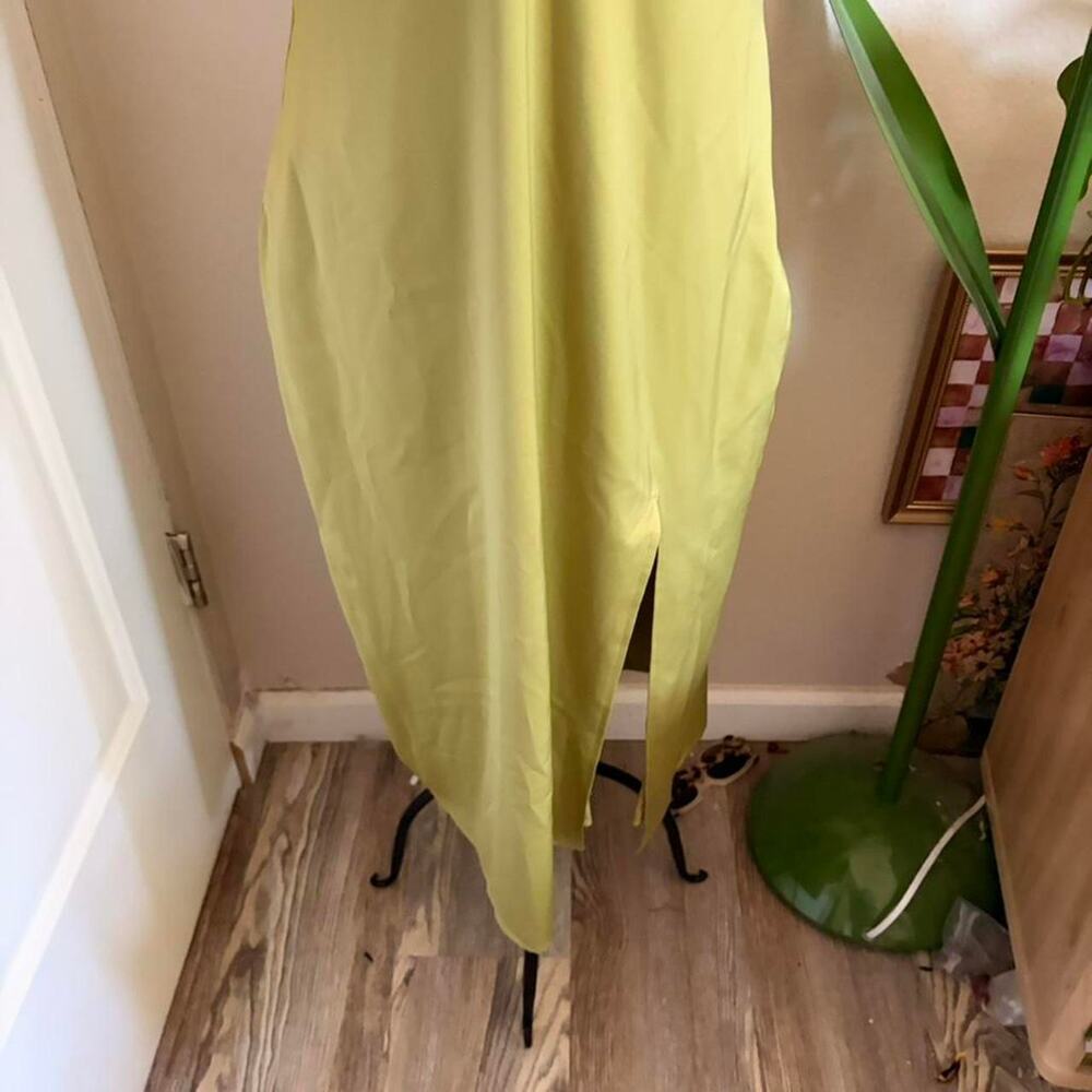 Lulus Midi Satin Green Strappy Dress L - Picture 3 of 8